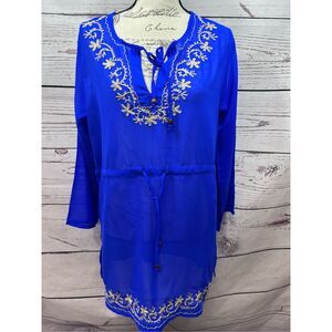 NF large/XL blue sheet pullover beach royal blue NWT cover up - 3204